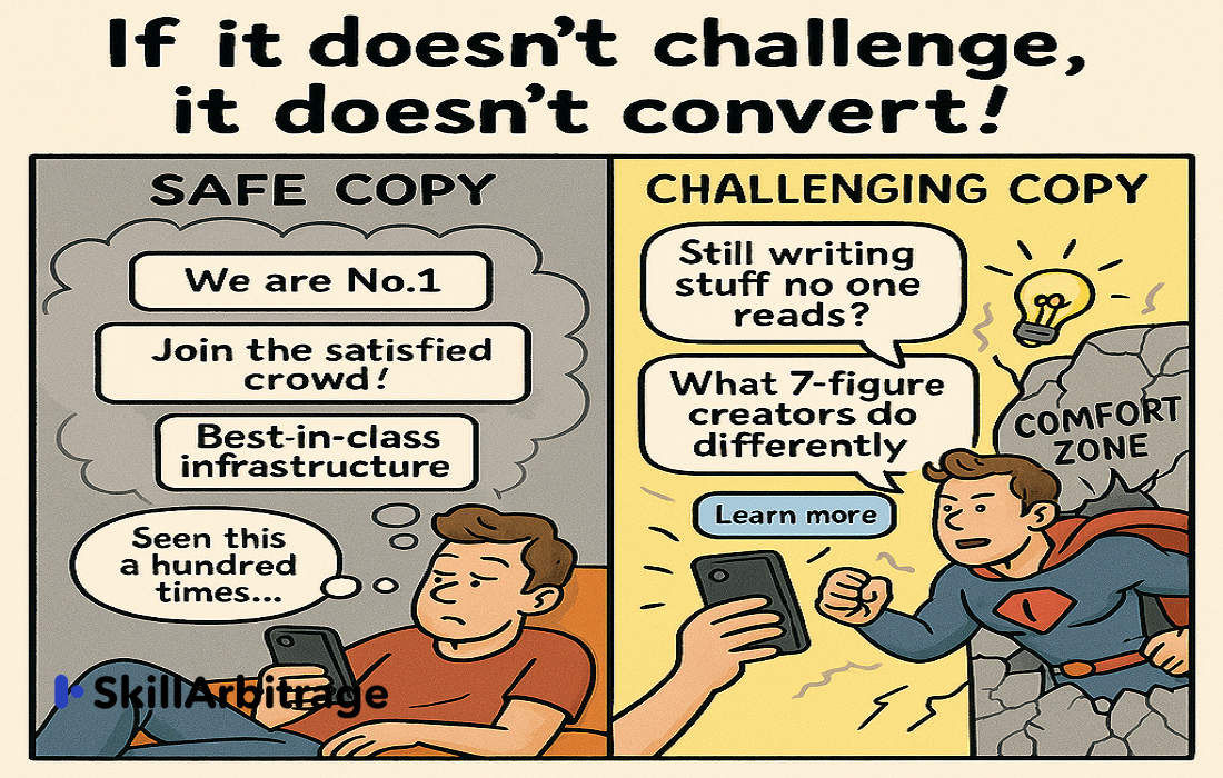 The power of challenge in copy: what does not challenge, does not convert