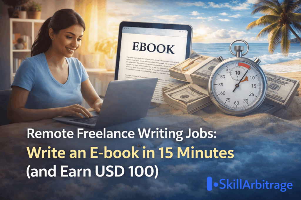 Remote Freelance Writing Jobs: Write an E-book in 15 Minutes (and Earn USD 100)
