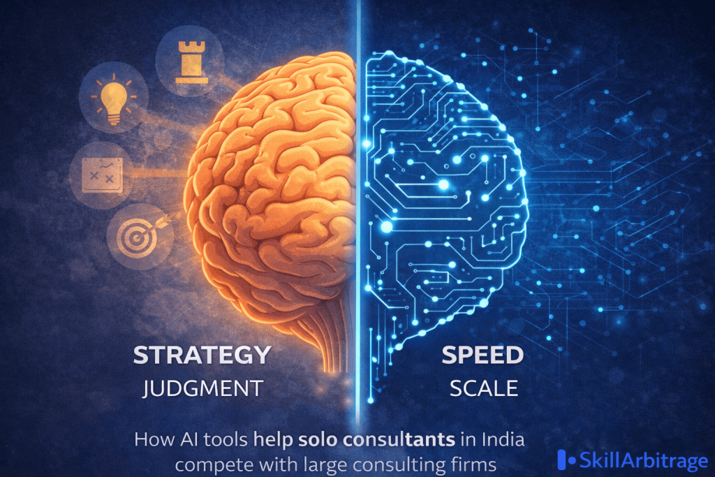 AI tools helping solo consultants combine human strategy with AI speed to compete with large consulting firms