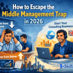 Escape the middle management trap by building a global AI consulting business for UK and US clients