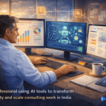 Senior professional using AI tools to transform productivity and scale consulting work in India