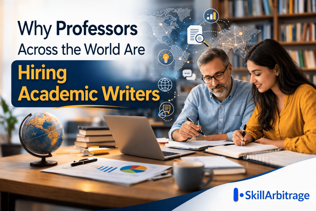 Academic writers assisting professors with research papers and academic publishing