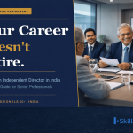 Illustration of senior professionals joining a board meeting, representing how to become an independent director in India after retirement