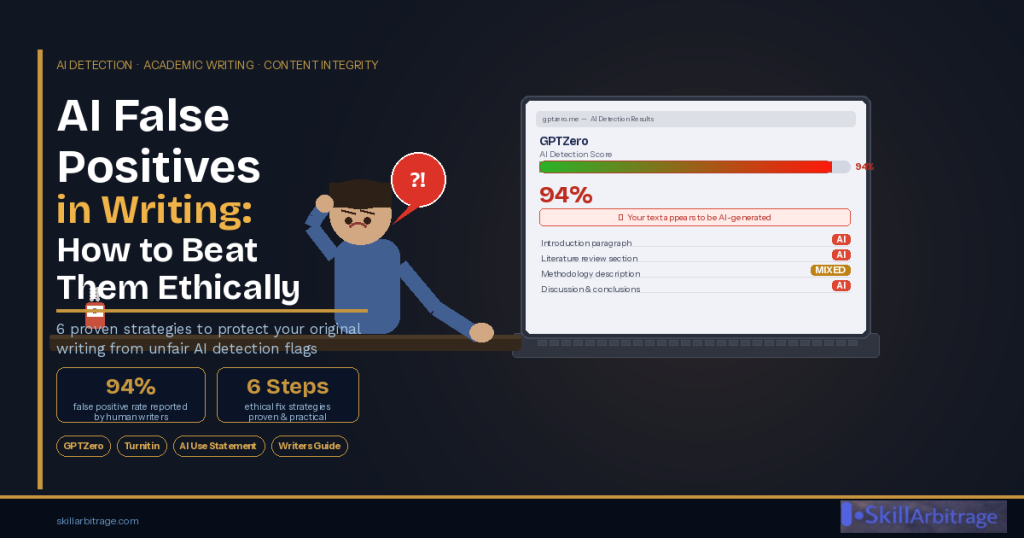 AI false positives in writing are flagging innocent writers everywhere. Learn 6 ethical strategies to protect your work plus a ready-to-use AI-use statement template.