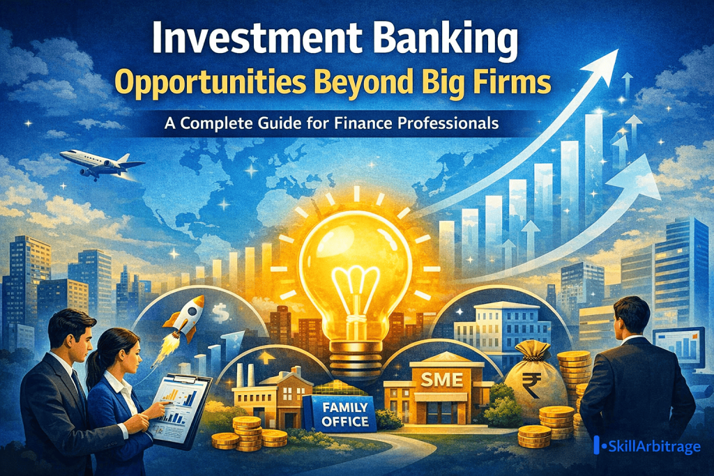 Investment banking opportunities beyond big firms illustrated with startups SMEs venture capital family offices and financial growth in India