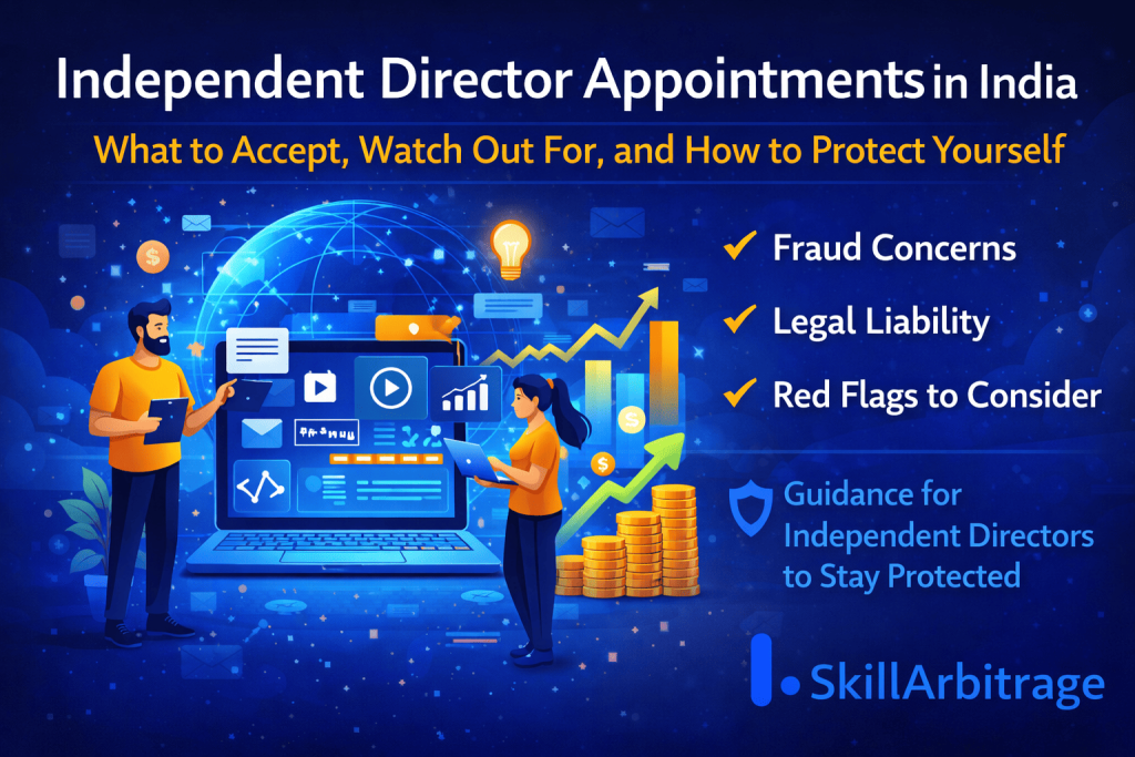Independent director appointments in India illustration with governance risks, fraud concerns, and legal protection guidance