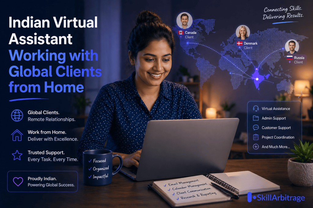 See how an Indian operations manager became a Virtual Assistant for global clients in 2 weeks using AI skills and how you can do the same from home.