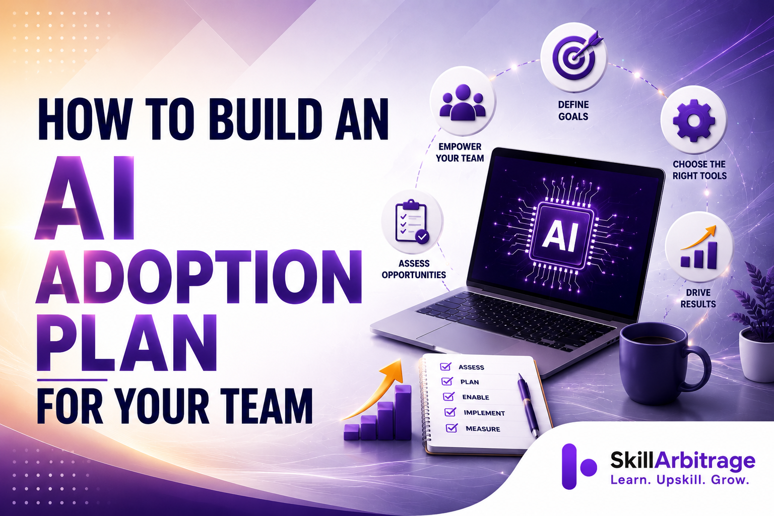 An AI adoption plan works best in three phases: prove it on one workflow, train managers and expand, then govern and measure ROI before you scale