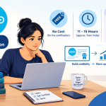 Xero Advisor Certification: Worth It From India?, with icons for the credential, a ledger, remote work, global clients, time zones and currency, on the SkillArbitrage blue-to-white gradient.